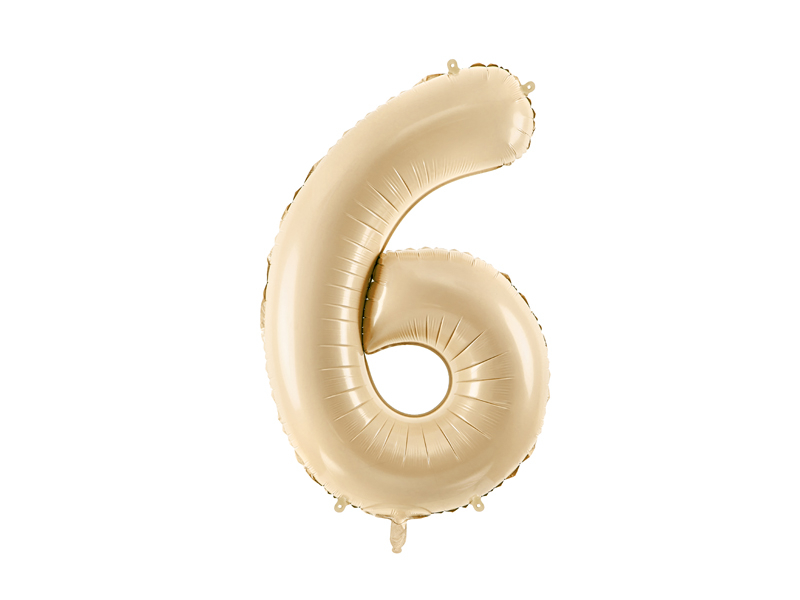 Foil Balloon Number 6 beige