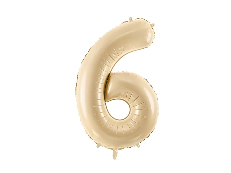 Foil Balloon Number 6 beige