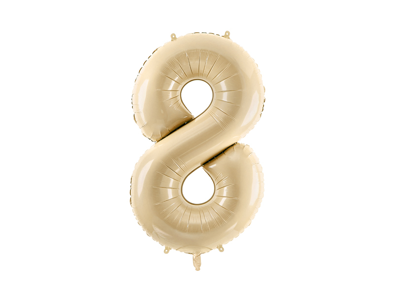 Foil Balloon Number 8 beige