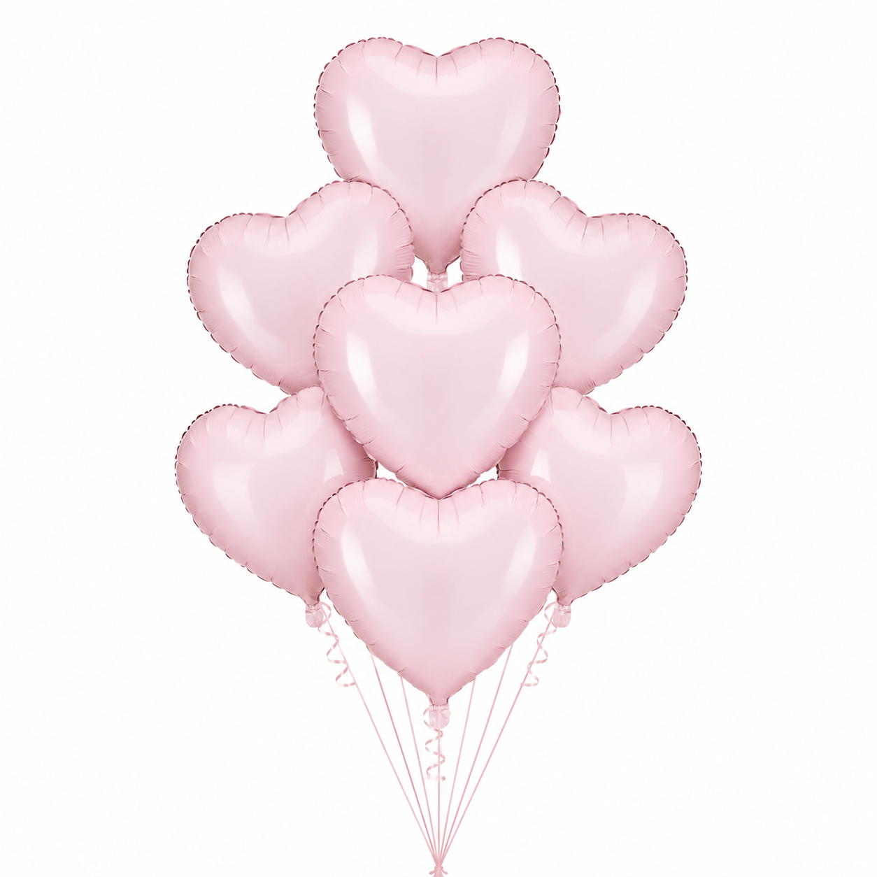 Heart Pink Nude Balloon 7 pc set