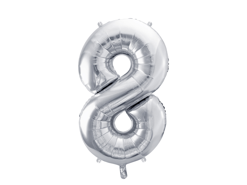 Foil Balloon Number 8 silver