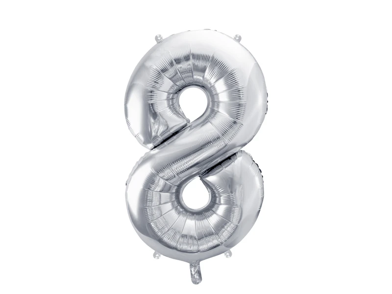 Foil Balloon Number 8 silver