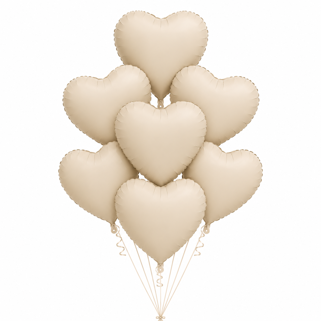 Heart Beige Balloon 7 pc set