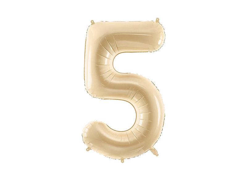 Foil Balloon Number 5 beige
