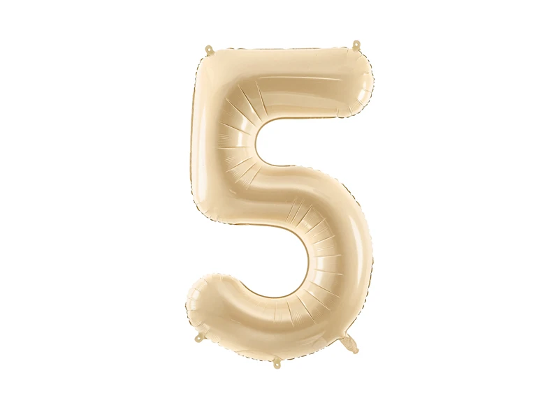 Foil Balloon Number 5 beige