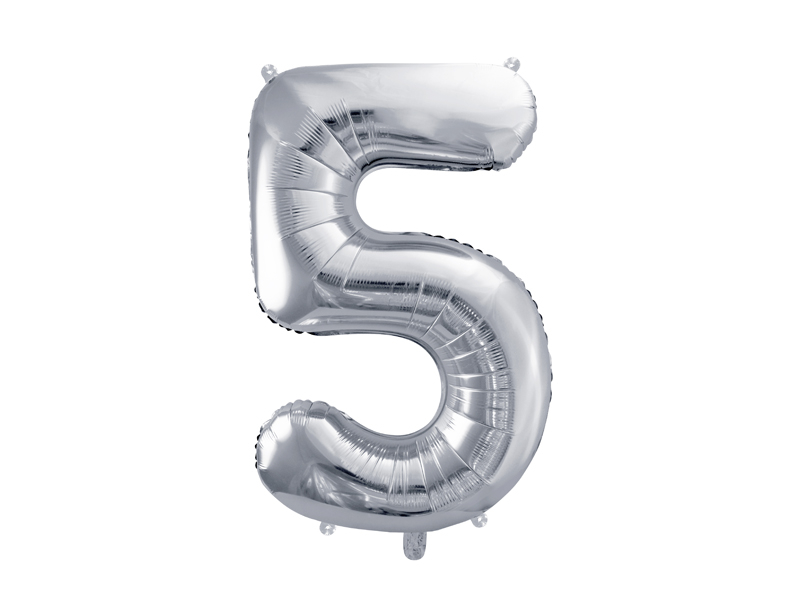 Foil Balloon Number 5 silver