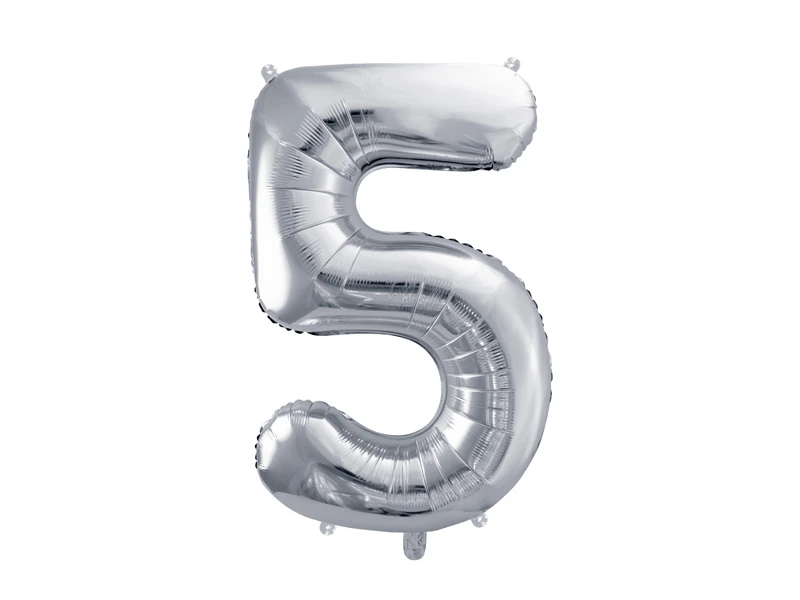 Foil Balloon Number 5 silver