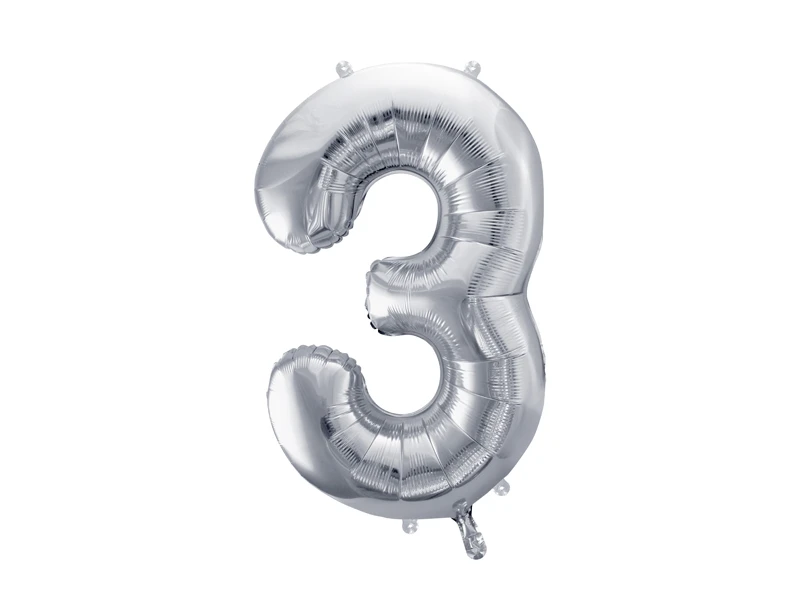 Foil Balloon Number 3 silver