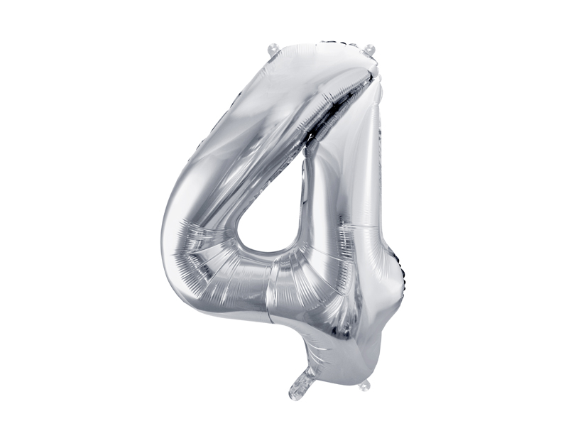 Foil Balloon Number 4 silver