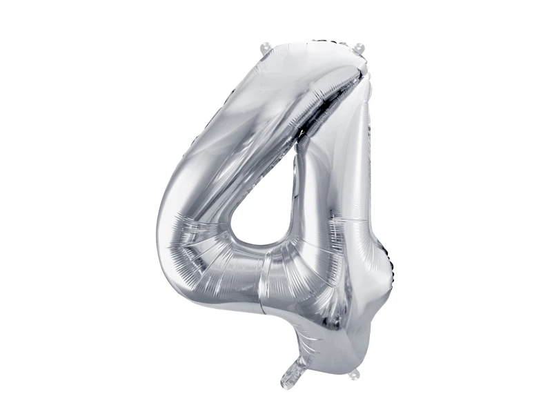Foil Balloon Number 4 silver