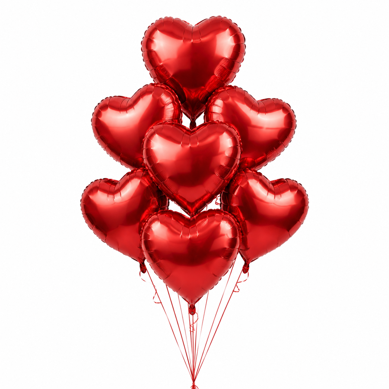 Heart Red Print Balloon 7 pc set