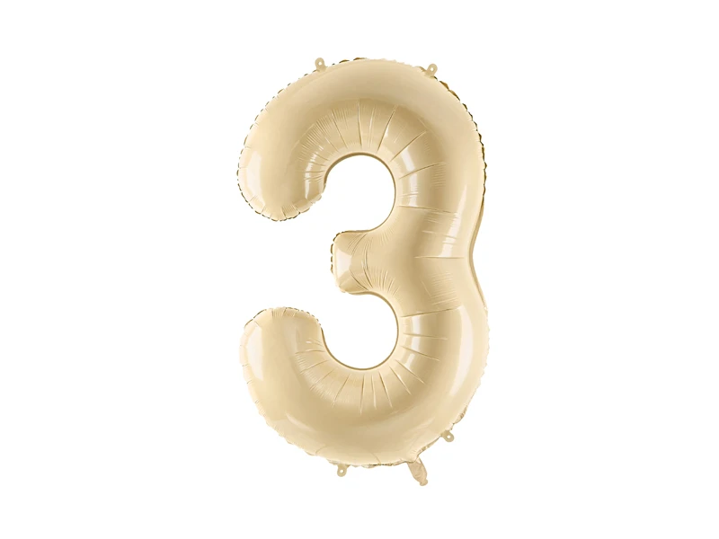 Foil Balloon Number 3 beige