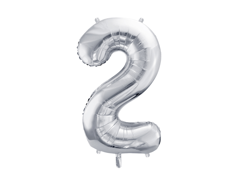 Foil Balloon Number 2 silver