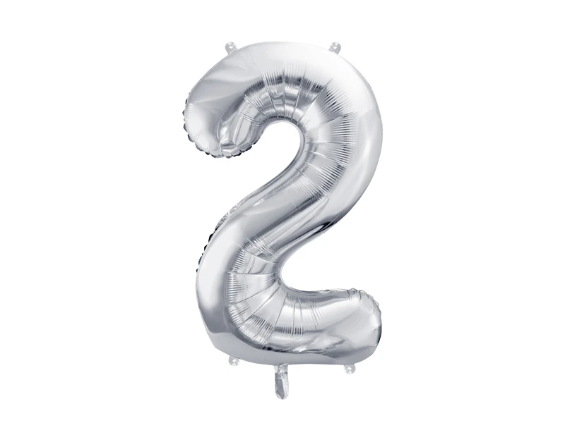 Foil Balloon Number 2 silver