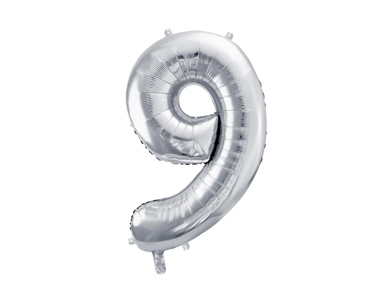 Foil Balloon Number 9 silver