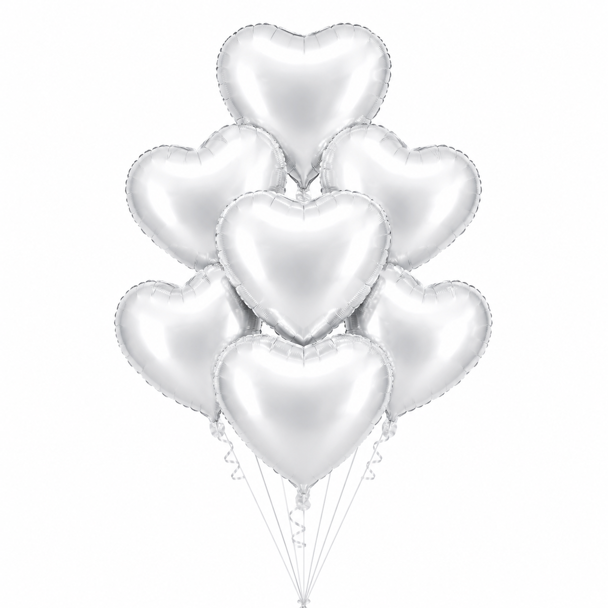 Heart Balloon White 7pc set