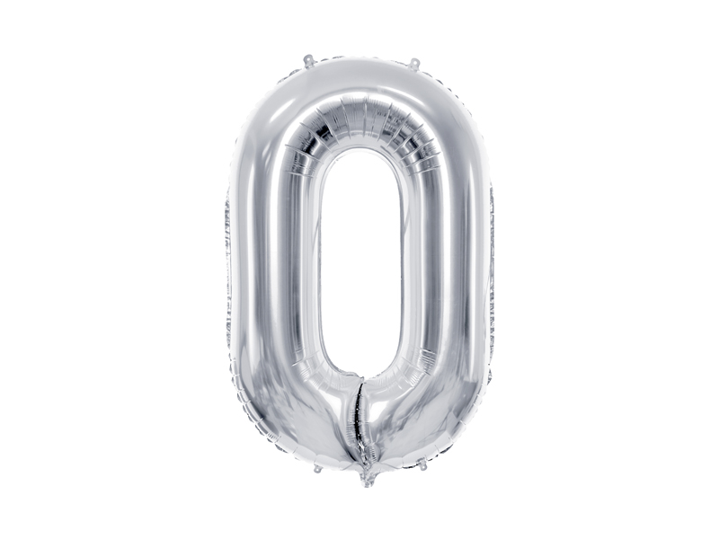 Foil Balloon Number 0 silver