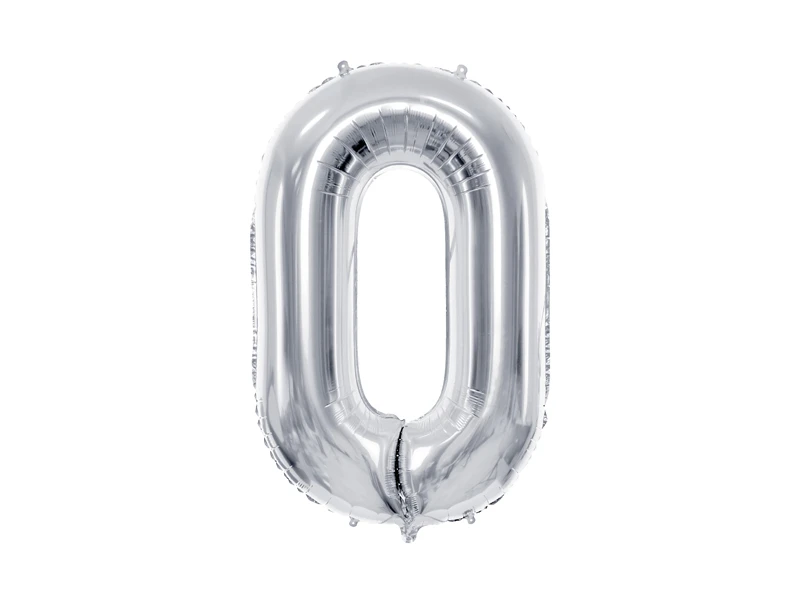 Foil Balloon Number 0 silver